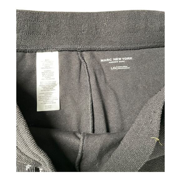 Marc New York Andrew Mark Size Large Ribbed Jogger W/Pockets Sweat Pants Black - Picture 3 of 5